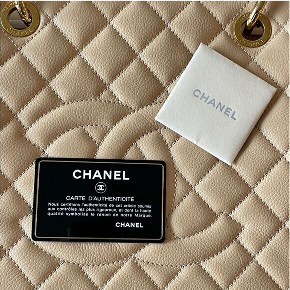 Chanel classic beige caviar grand shopping tote GST shoulder bag - Picture 8 of 13